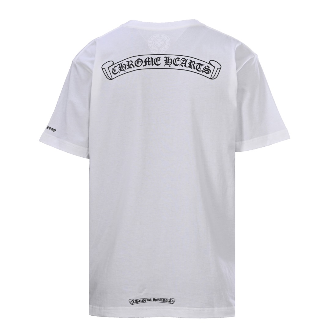 Chrome Hearts CHROME HEARTS克罗心CH 弧型字母印花短袖T恤