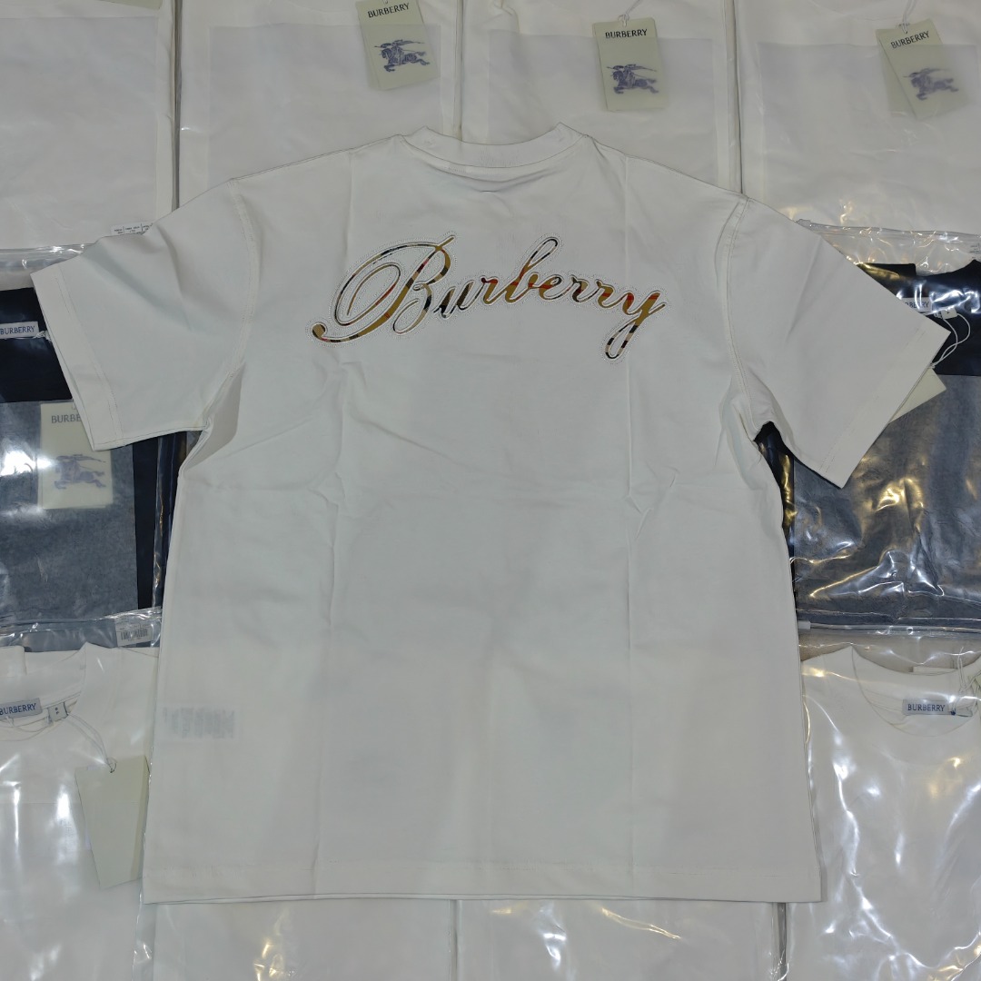 BURBERRY Camiseta de manga corta con firma a cuadros en la espalda Burberry BBR Grandes productos tiro real