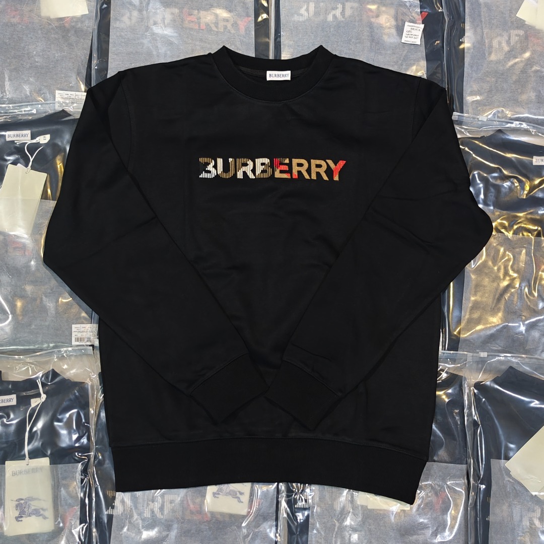 Sudadera BURBERRY BBR de cuello redondo con letras bordadas en ocho colores, producto real