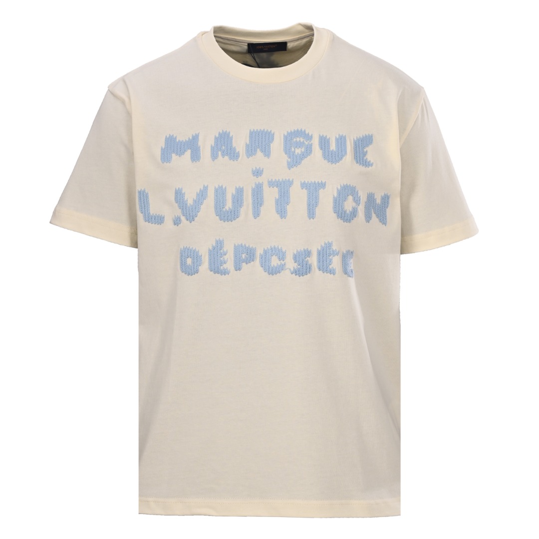 Louis Vuitton LOUIS VUITTON LV 蓝针织绣短袖T恤