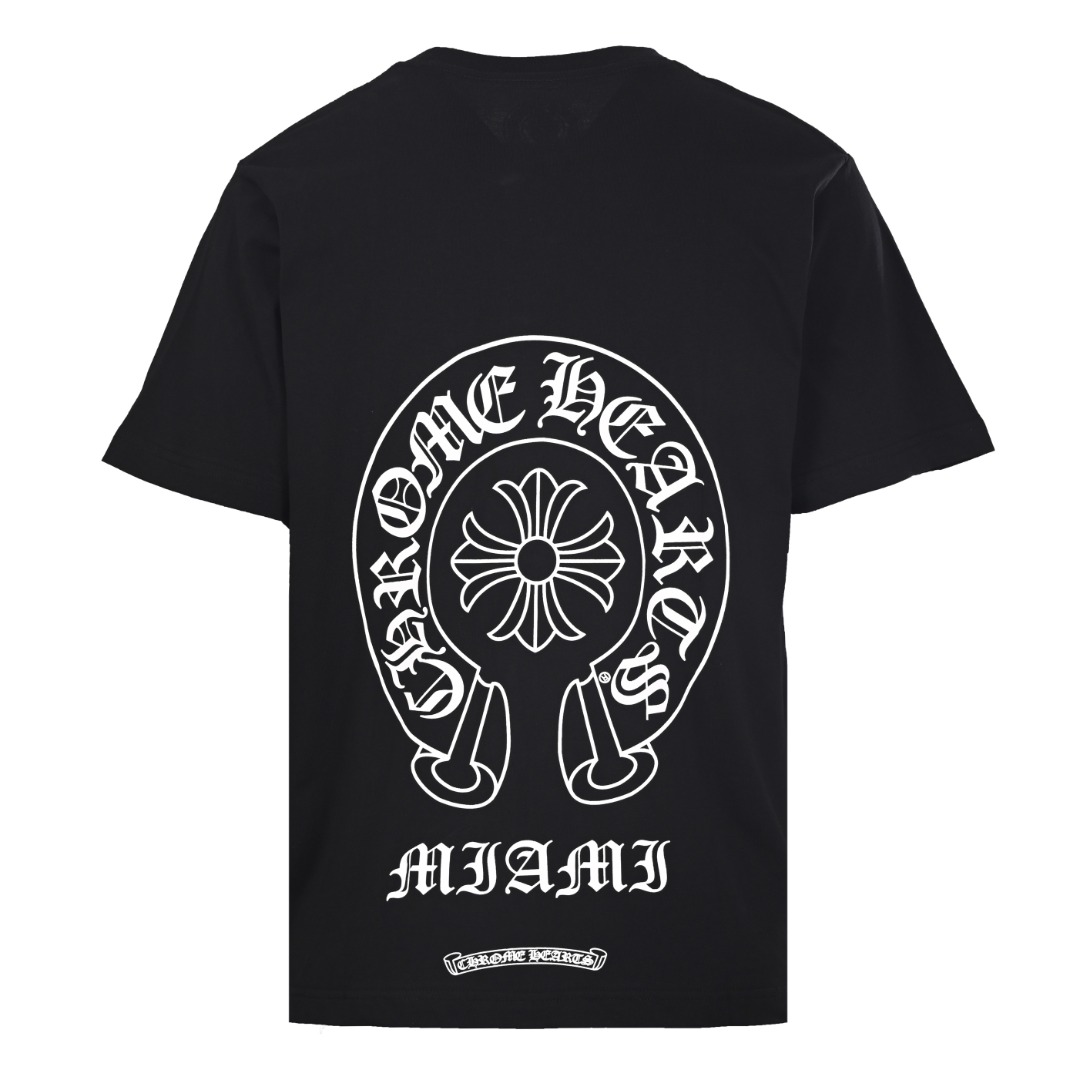Chrome Hearts CHROME HEARTS克罗心CH 迈阿密限定后背马蹄花短袖T恤