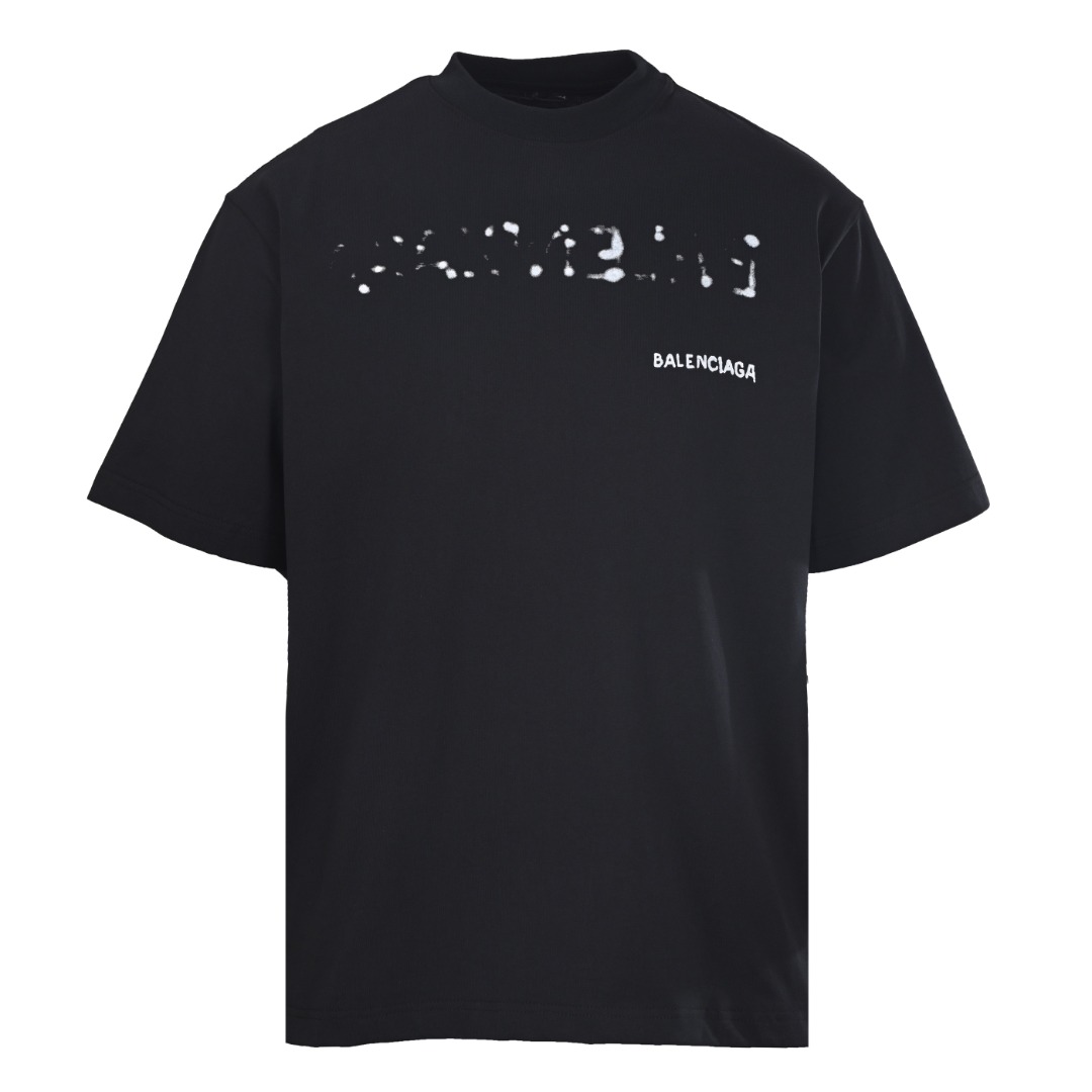 Balenciaga BALENCIAGA巴黎世家BLCG 两色模糊印花落肩短袖T恤