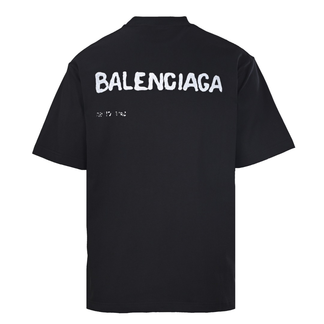 Balenciaga BALENCIAGA巴黎世家BLCG 两色模糊印花落肩短袖T恤