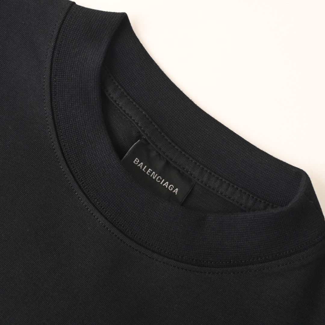 Balenciaga BALENCIAGA巴黎世家BLCG 两色模糊印花落肩短袖T恤