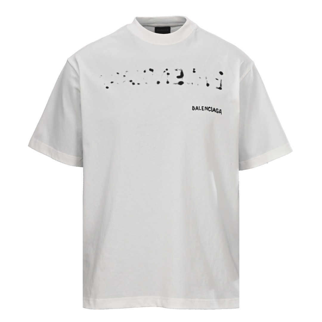 Balenciaga BALENCIAGA巴黎世家BLCG 两色模糊印花落肩短袖T恤