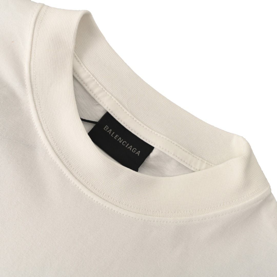 Balenciaga BALENCIAGA巴黎世家BLCG 两色模糊印花落肩短袖T恤