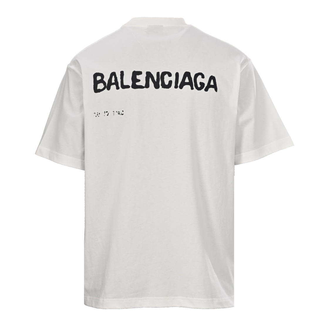 Balenciaga BALENCIAGA巴黎世家BLCG 两色模糊印花落肩短袖T恤