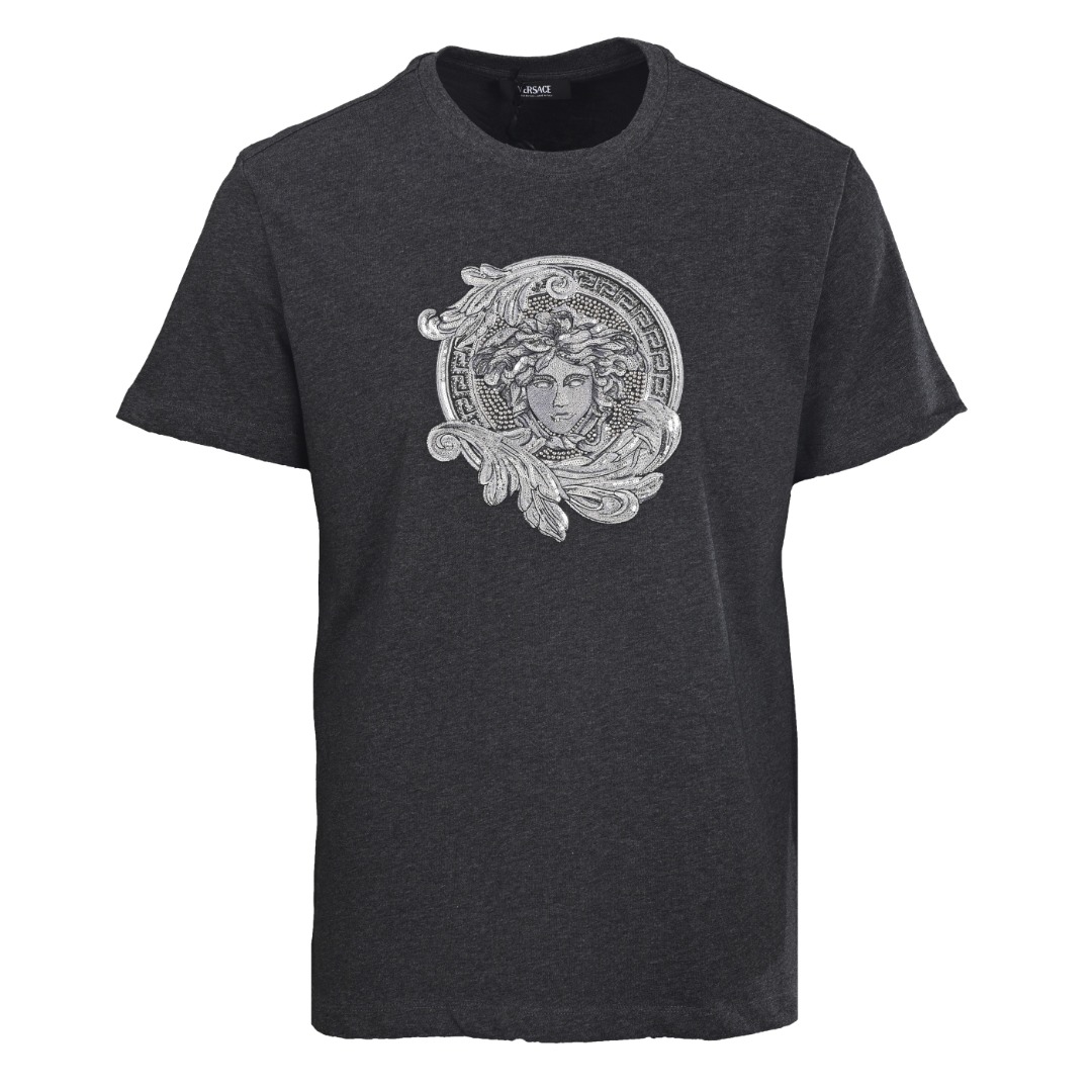 @150 (alta versión) Camiseta de manga corta VERSACE con bordado de Medusa, desarrollo comprado original por 10800, algo…