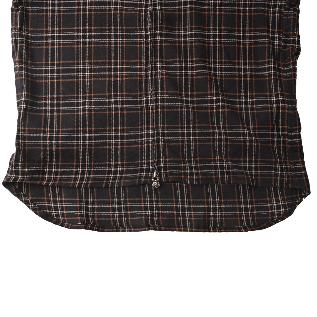 Chrome Hearts CHROME HEARTS克罗心CH 法兰泽拉链格子短袖衬衫