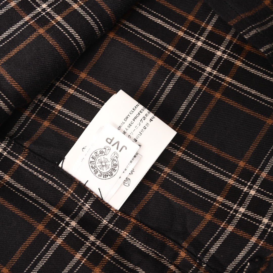 Chrome Hearts CHROME HEARTS克罗心CH 法兰泽拉链格子短袖衬衫
