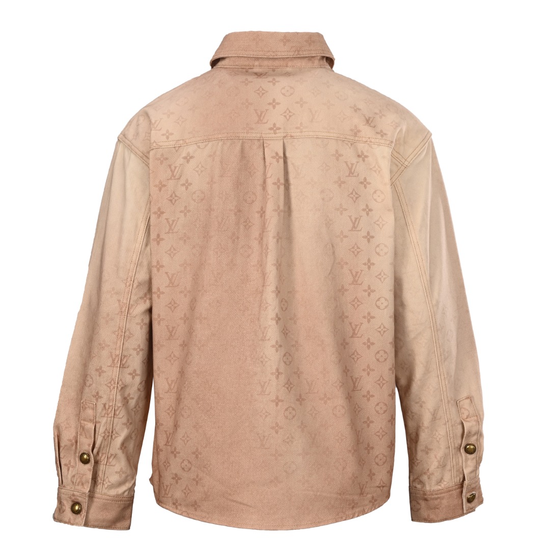 Louis Vuitton LOUIS VUITTON LV 褪色双口袋做旧牛仔衬衫外套