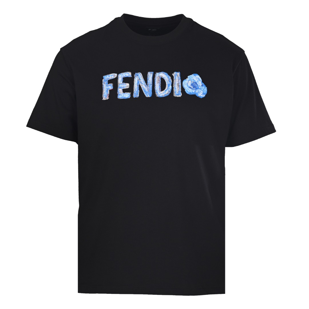 Fendi FENDI芬迪FD 蓝字母短袖T恤