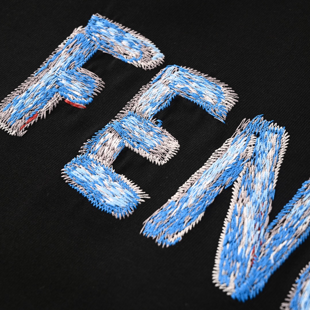 Fendi FENDI芬迪FD 蓝字母短袖T恤