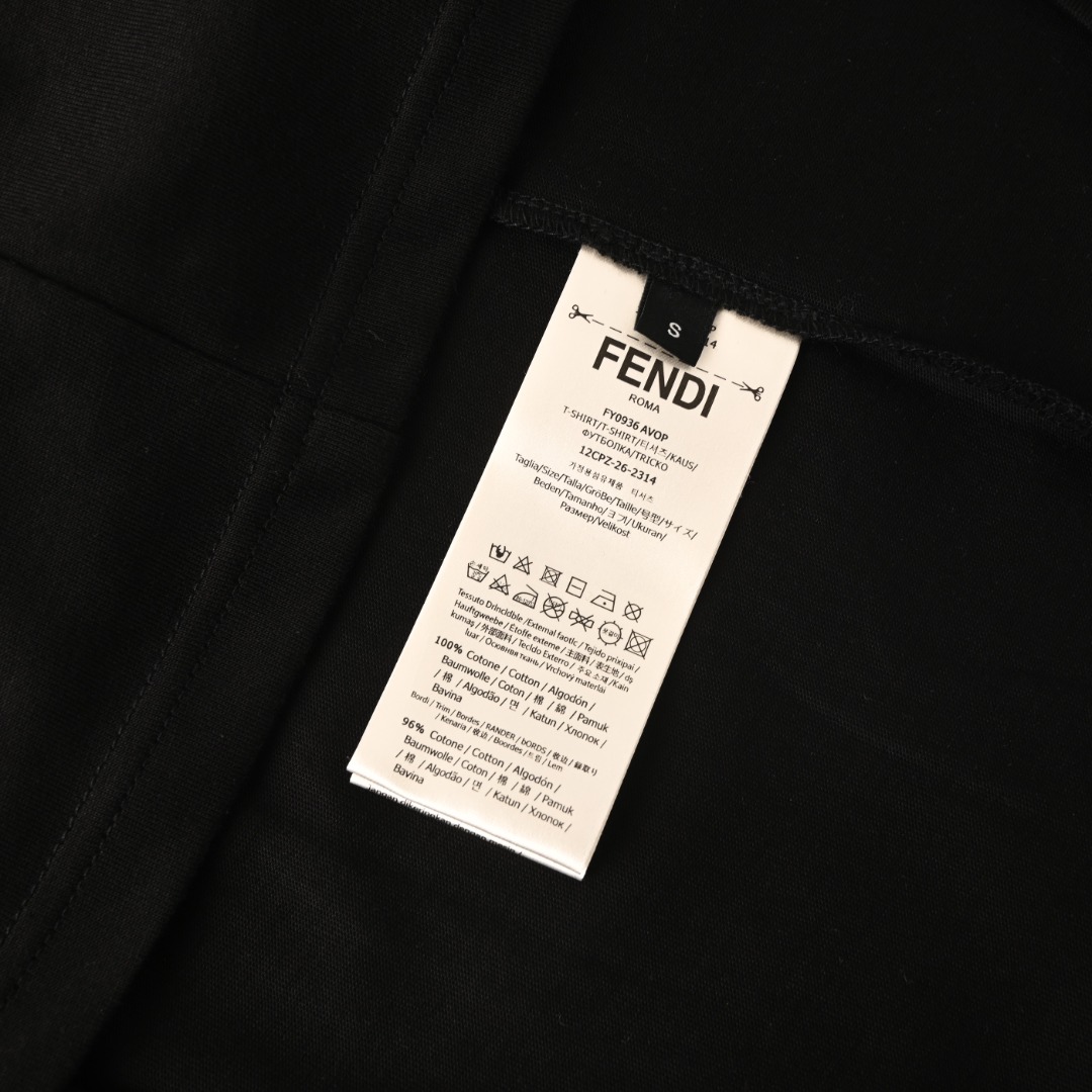 Fendi FENDI芬迪FD 蓝字母短袖T恤