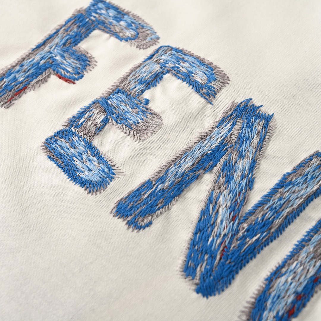 Fendi FENDI芬迪FD 蓝字母短袖T恤