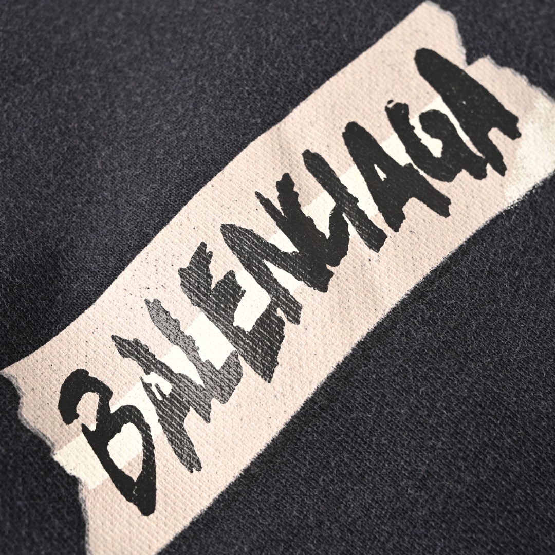 Balenciaga BALENCIAGA巴黎世家BLCG 胶带做旧印花字母长裤