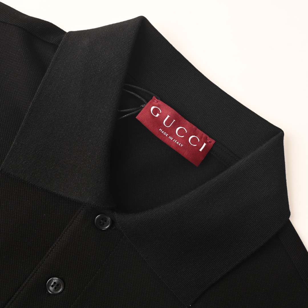 Gucci GUCCI古驰GUC 马衔扣刺绣口袋短袖POLO衫