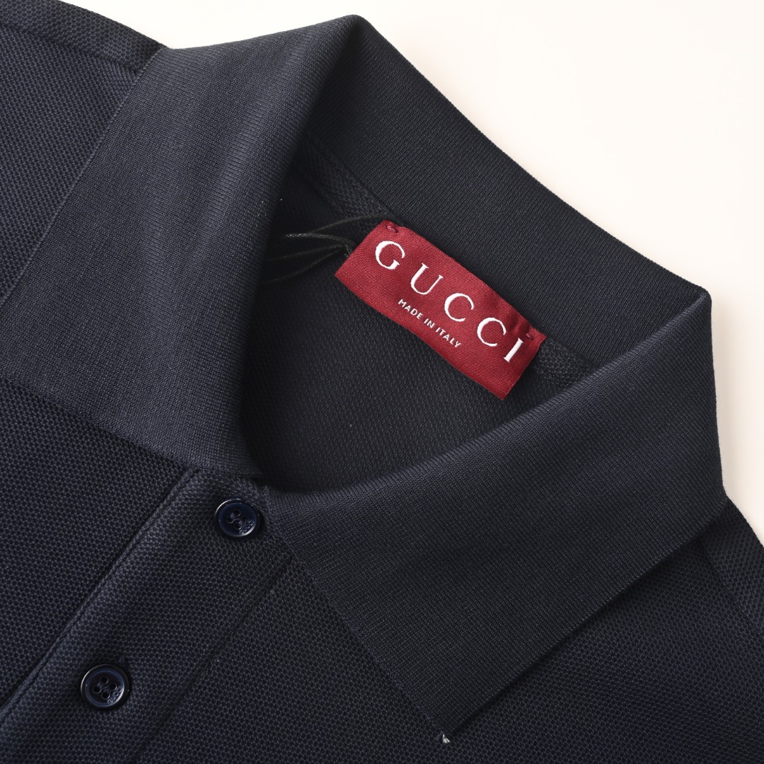 Gucci GUCCI古驰GUC 马衔扣刺绣口袋短袖POLO衫