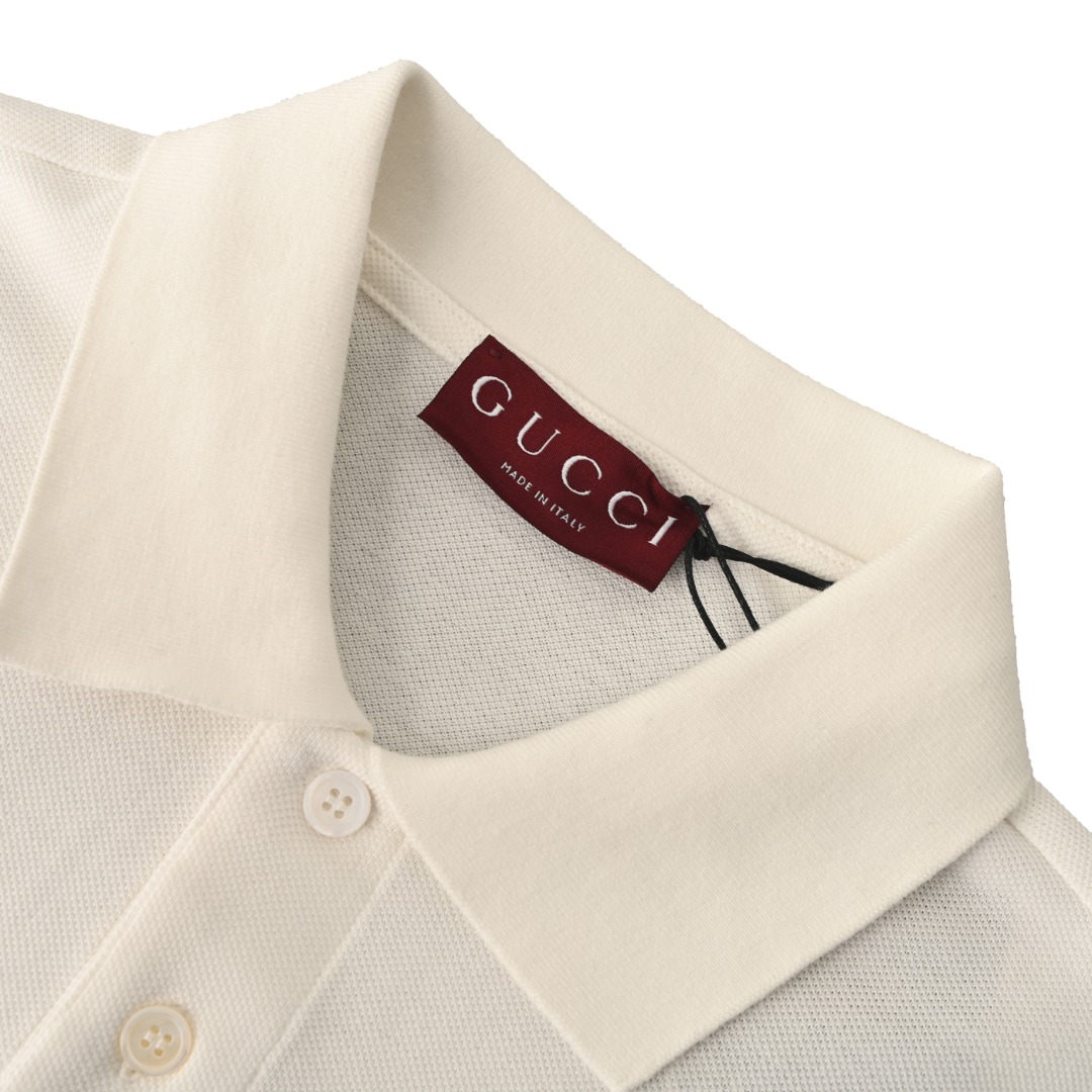 Gucci GUCCI古驰GUC 马衔扣刺绣口袋短袖POLO衫