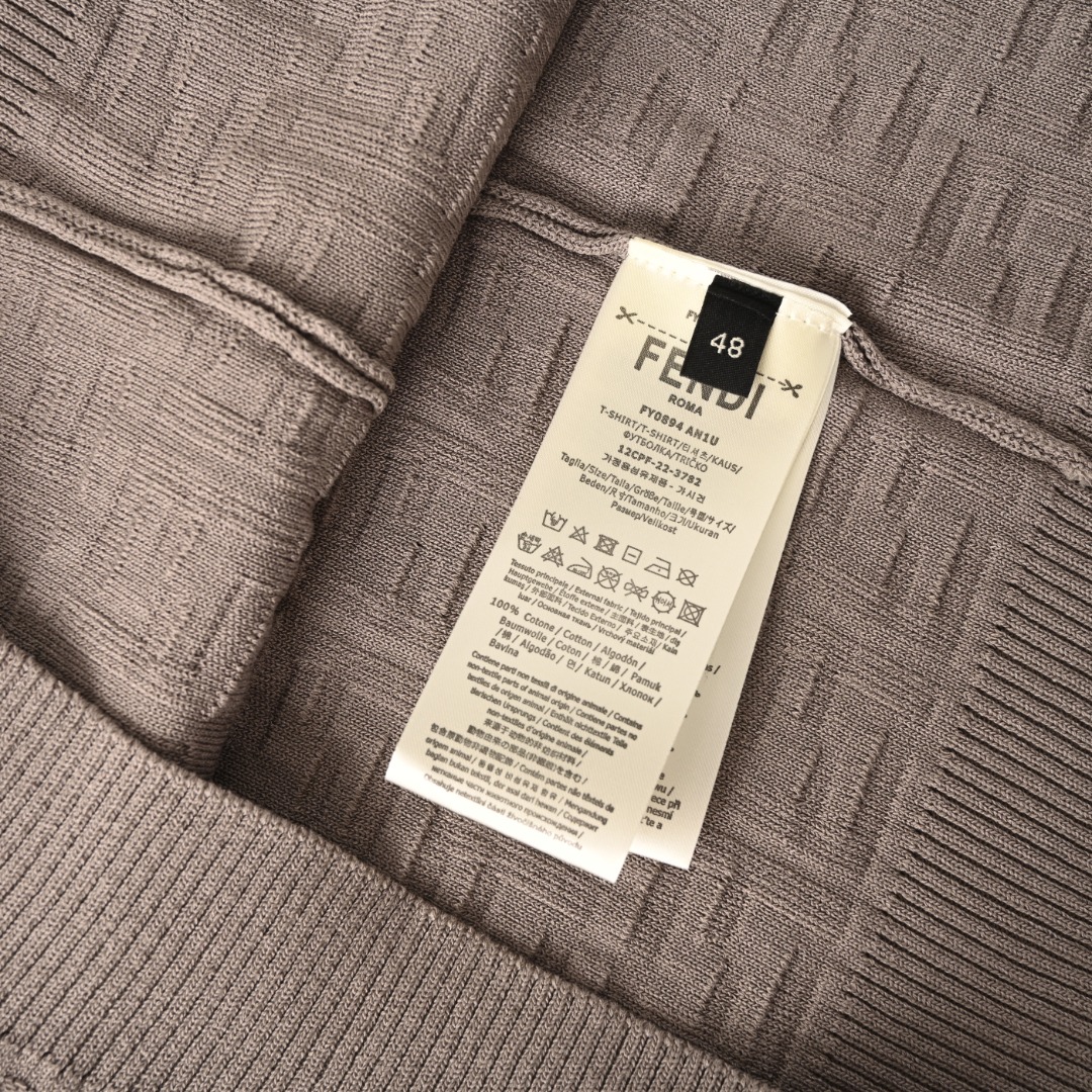Fendi FENDI芬迪FD 两色FF暗纹满印针织短袖POLO衫