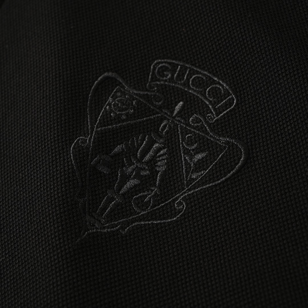Gucci GUCCI古驰GUC 新徽标刺绣珠地棉长袖衬衫