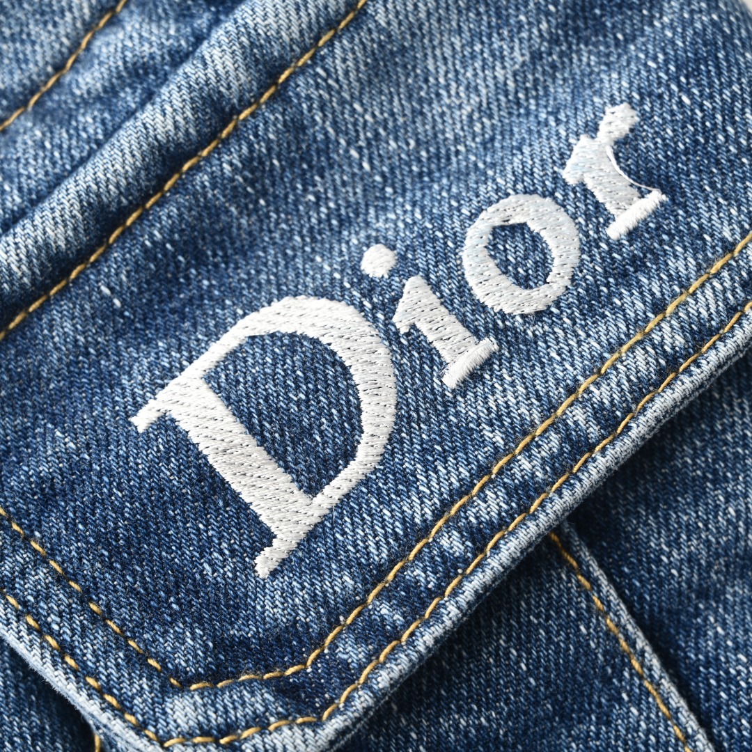 Dior DIOR迪奥CD 口袋刺绣工装牛仔长裤