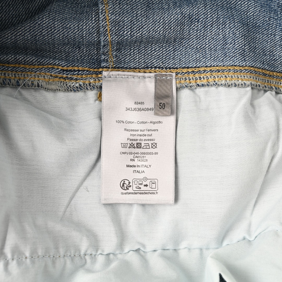 Dior DIOR迪奥CD 口袋刺绣工装牛仔长裤