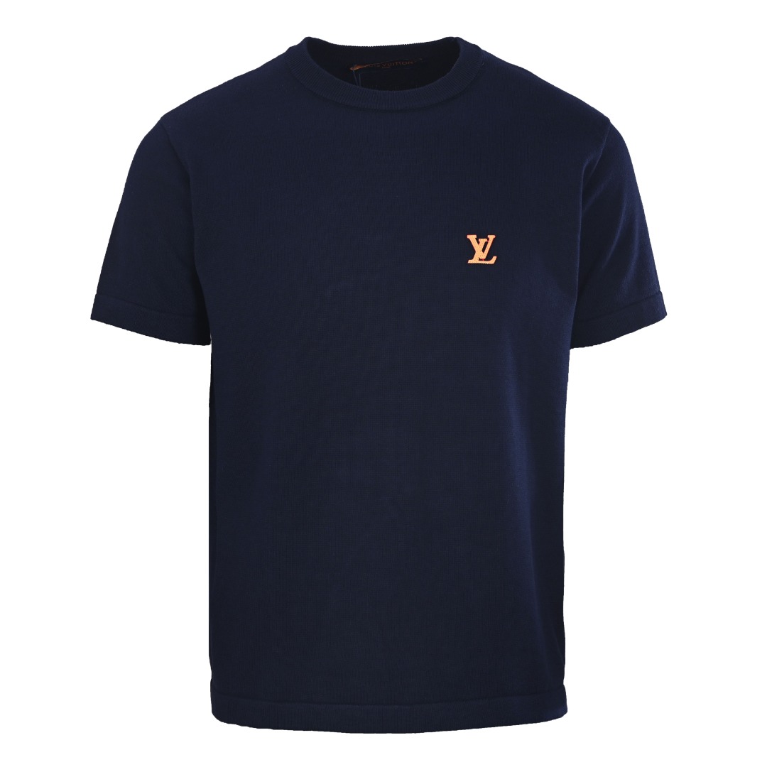 Louis Vuitton LOUIS VUITTON LV 皮质针织短袖T恤