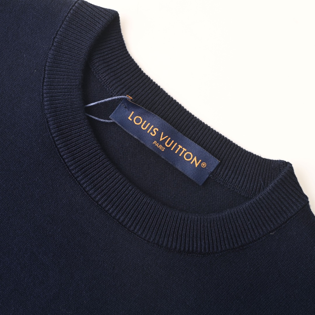 Louis Vuitton LOUIS VUITTON LV 皮质针织短袖T恤