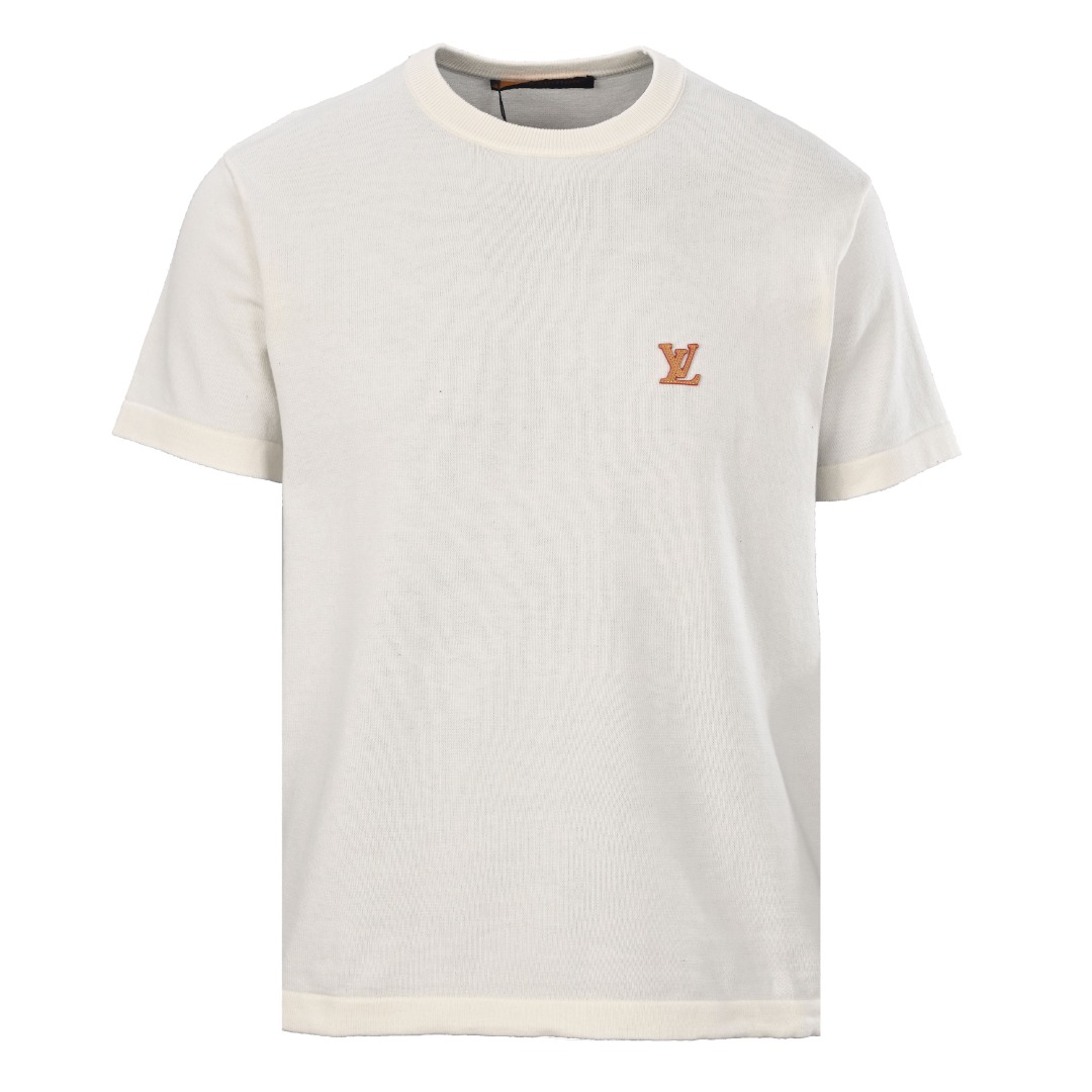 Louis Vuitton LOUIS VUITTON LV 皮质针织短袖T恤