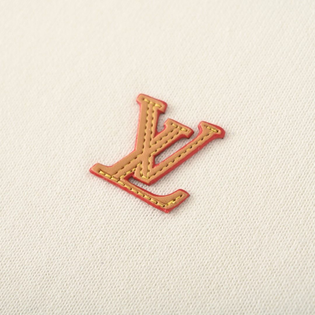 Louis Vuitton LOUIS VUITTON LV 皮质针织短袖T恤