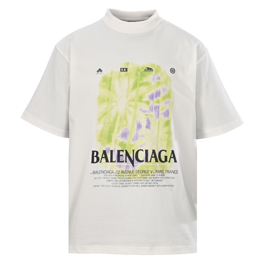 Balenciaga BALENCIAGA巴黎世家BLCG 椰树胶片短袖T恤