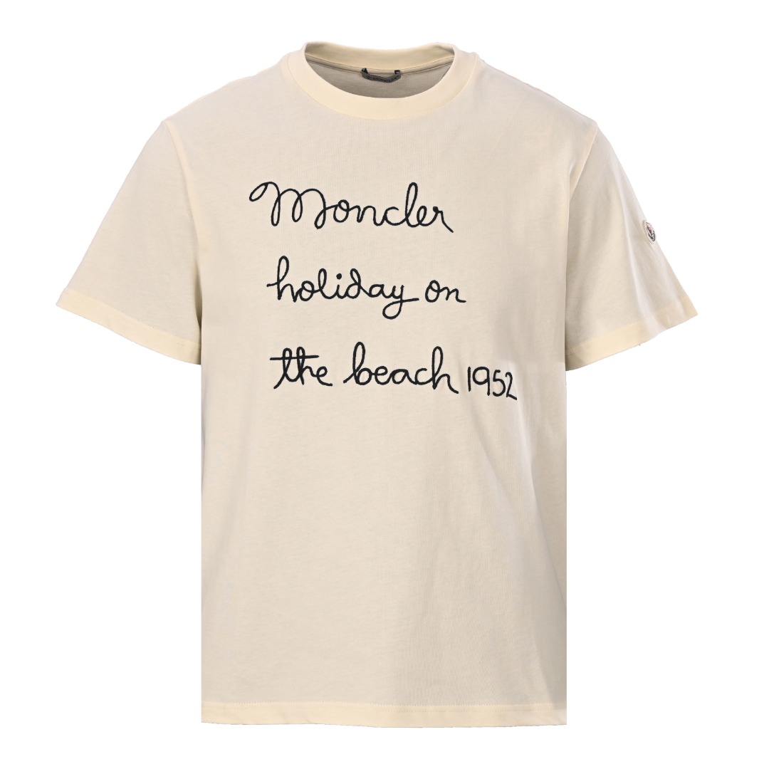 Moncler MONCLER蒙口MC 1952手写风刺绣短袖T恤