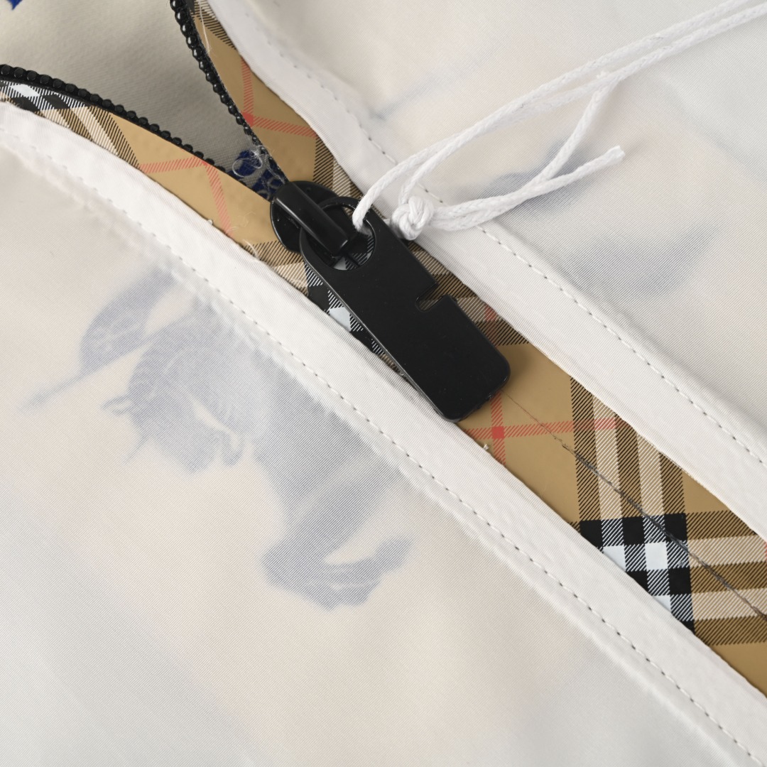 Burberry BURBERRY巴宝莉BBR 格纹门襟尼龙连帽夹克外套
