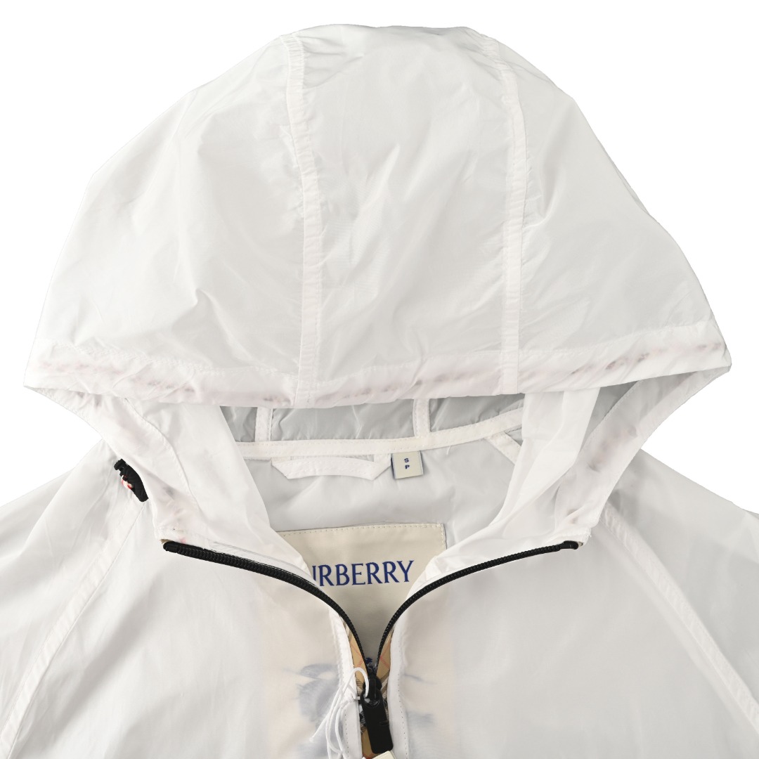 Burberry BURBERRY巴宝莉BBR 格纹门襟尼龙连帽夹克外套