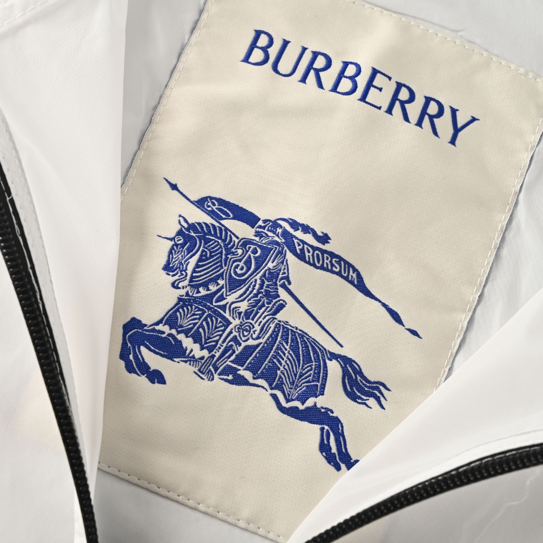 Burberry BURBERRY巴宝莉BBR 格纹门襟尼龙连帽夹克外套