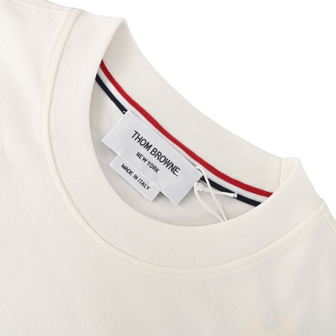 Thom Browne THOM BROWNE TB 后背织带短袖T恤