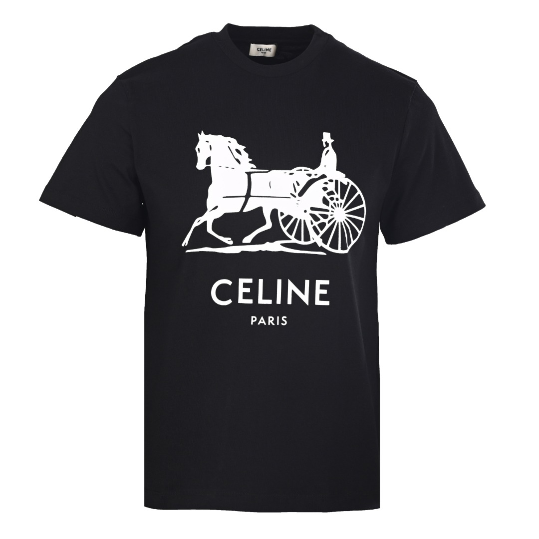 Celine CELINE赛琳CE 两色马车胶浆印花短袖T恤
