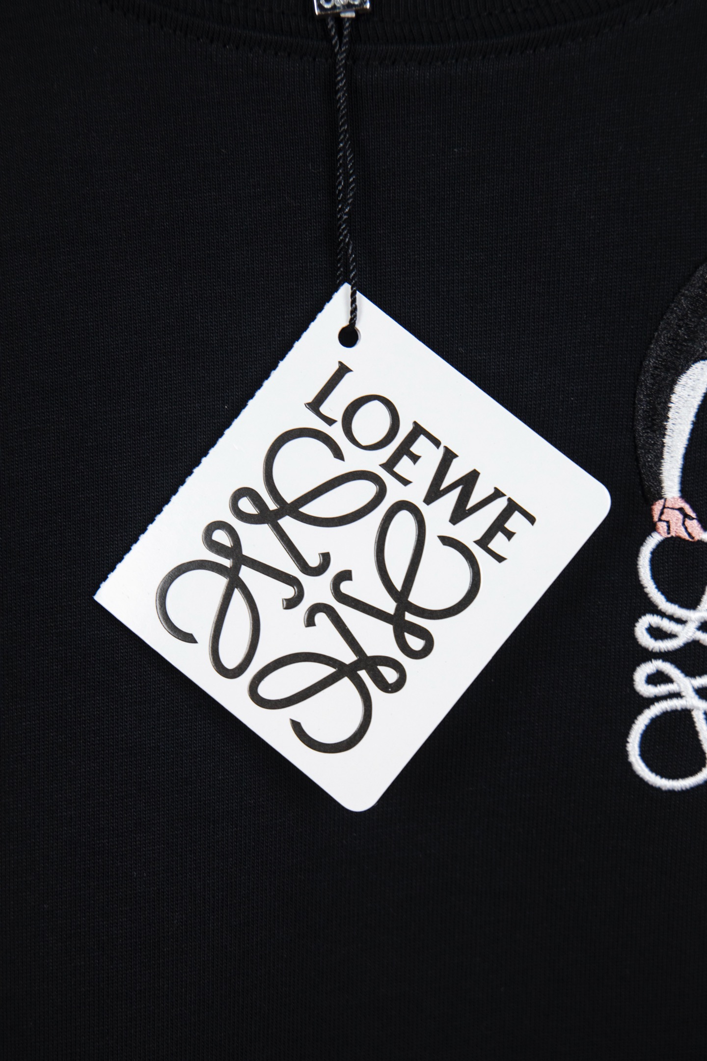 Loewe/罗意威25ss 企鹅徽标刺绣短袖T恤 黑白