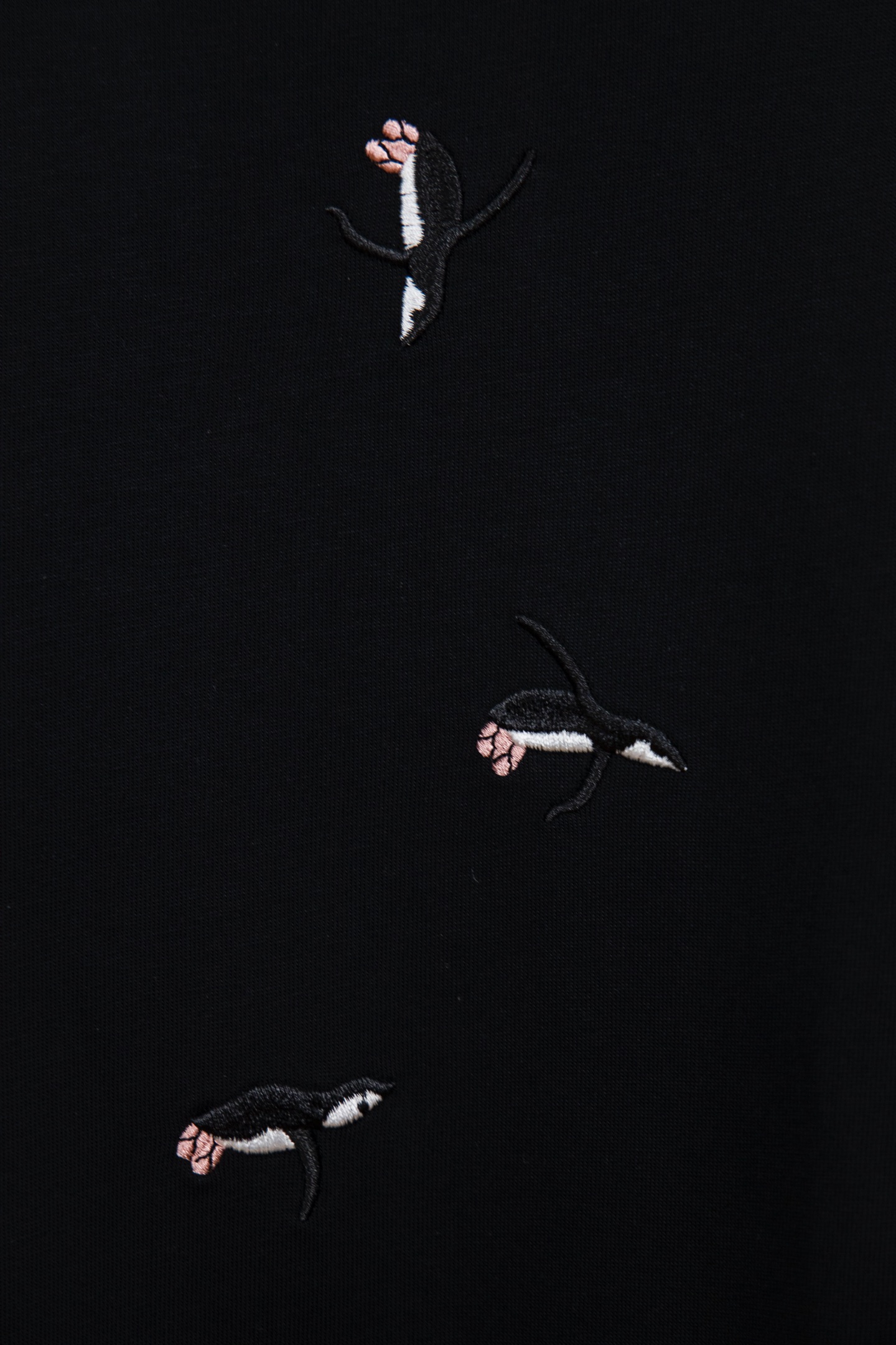 Loewe/罗意威25ss 企鹅徽标刺绣短袖T恤 黑白