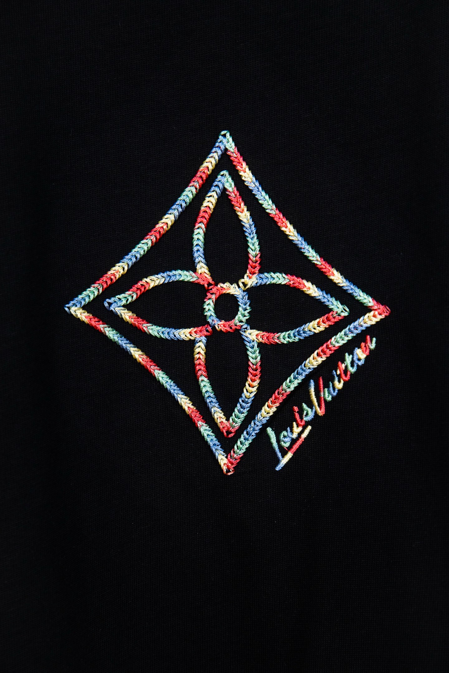 Louis Vuitton/路易威登 25ss 彩色编织绳短袖T恤 白 黑