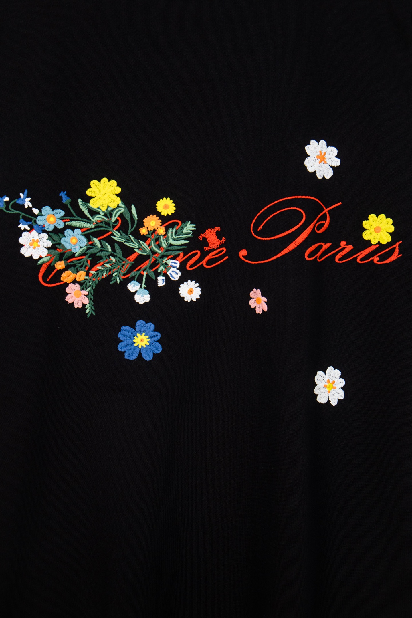 Celine/赛琳 25ss 立体刺绣花卉短袖 黑 白