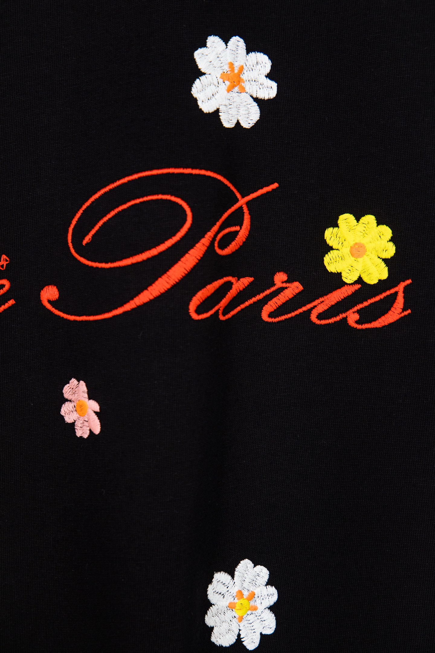 Celine/赛琳 25ss 立体刺绣花卉短袖 黑 白