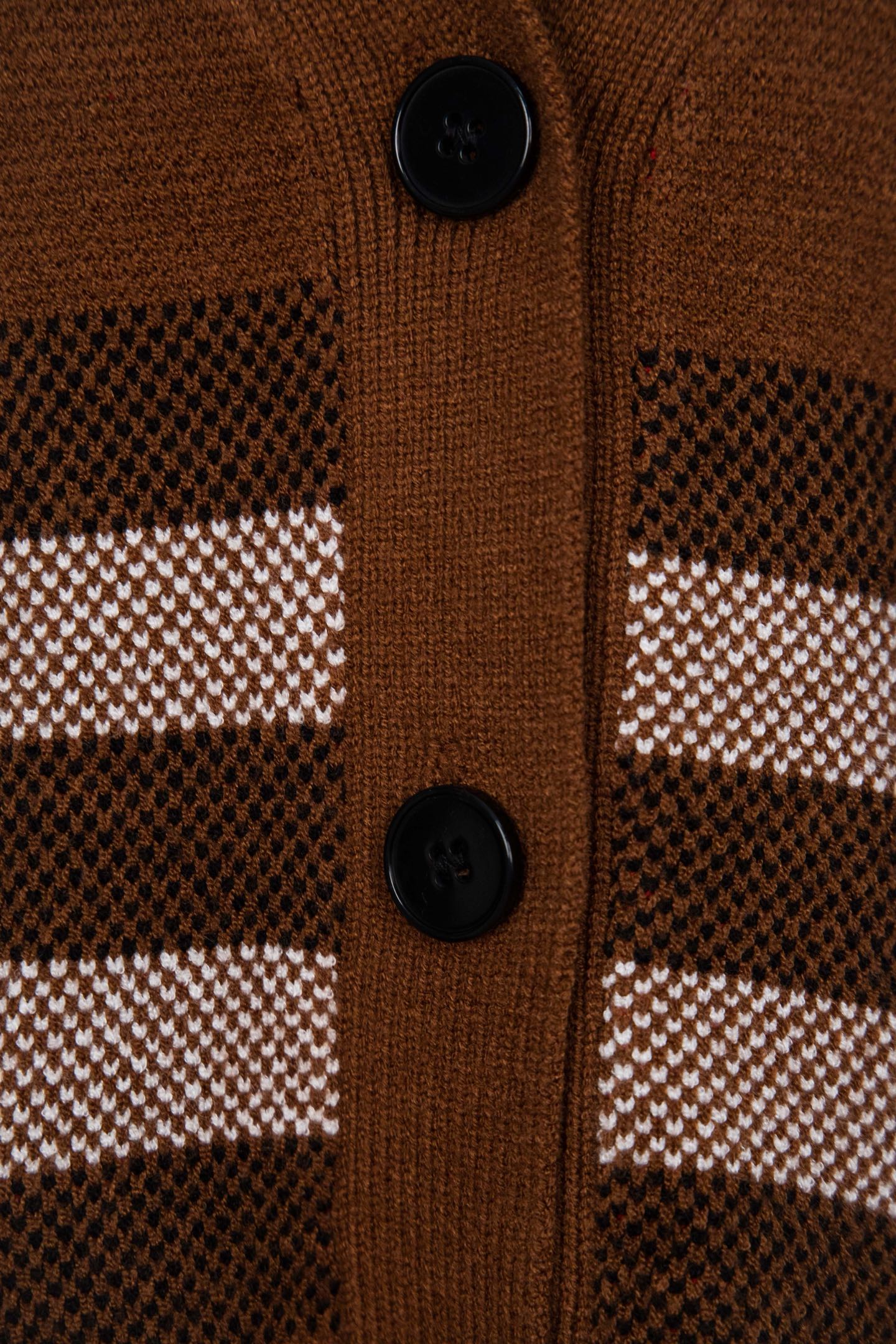 Burberry/巴宝莉 25ss经典条纹格子V领开衫毛衣外套 深卡其 浅卡其