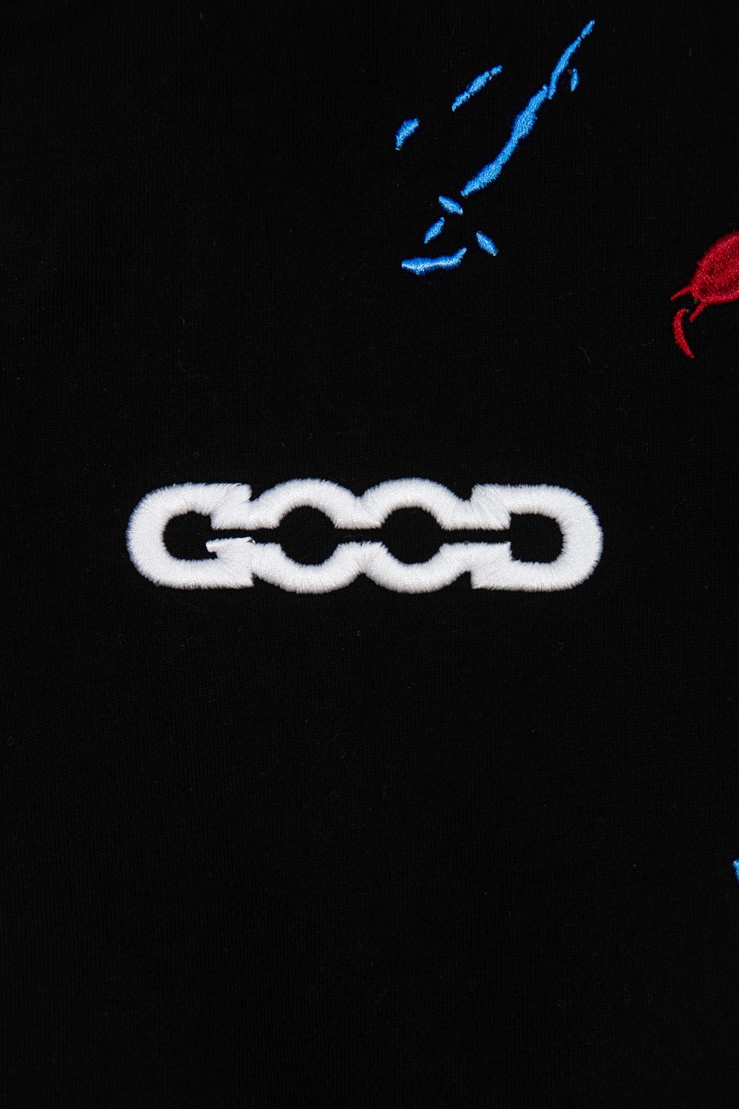 GOODBRAND25SS糖果刺绣泼墨拉拉链连帽套头卫衣 黑色 白色-Chinese UA Cheap High Quatity Brand Clothes Bags handbags Sneakers wholesale wholesaler seller from China Factory suppliers Fashion Clothing Shoes best Quality Beautiful Price GOODBRAND25SS糖果刺绣泼墨拉拉链连帽套头卫衣 黑色 白色