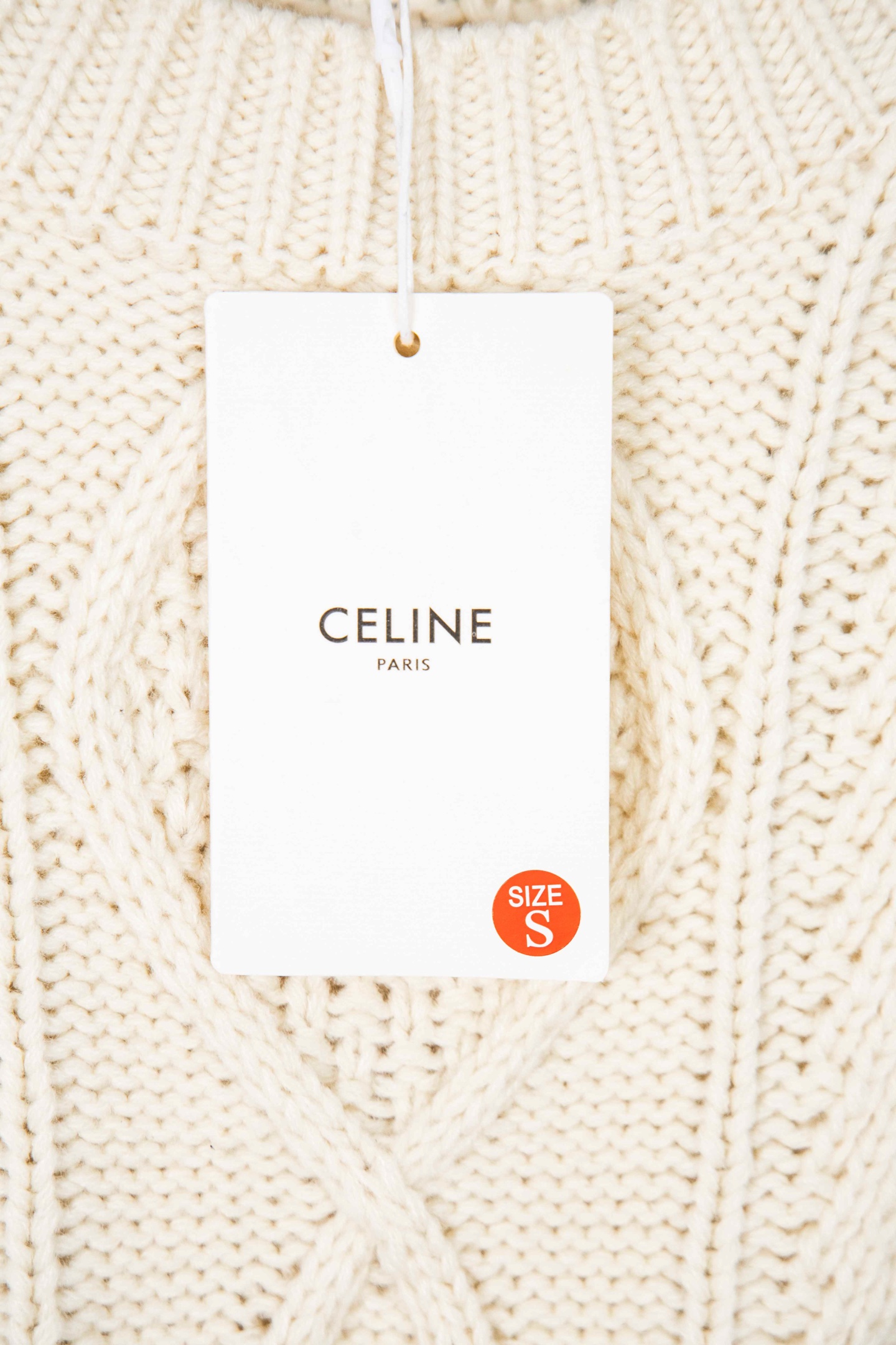 Ceine/赛琳 25ss 麻花员领针织毛衣 米色