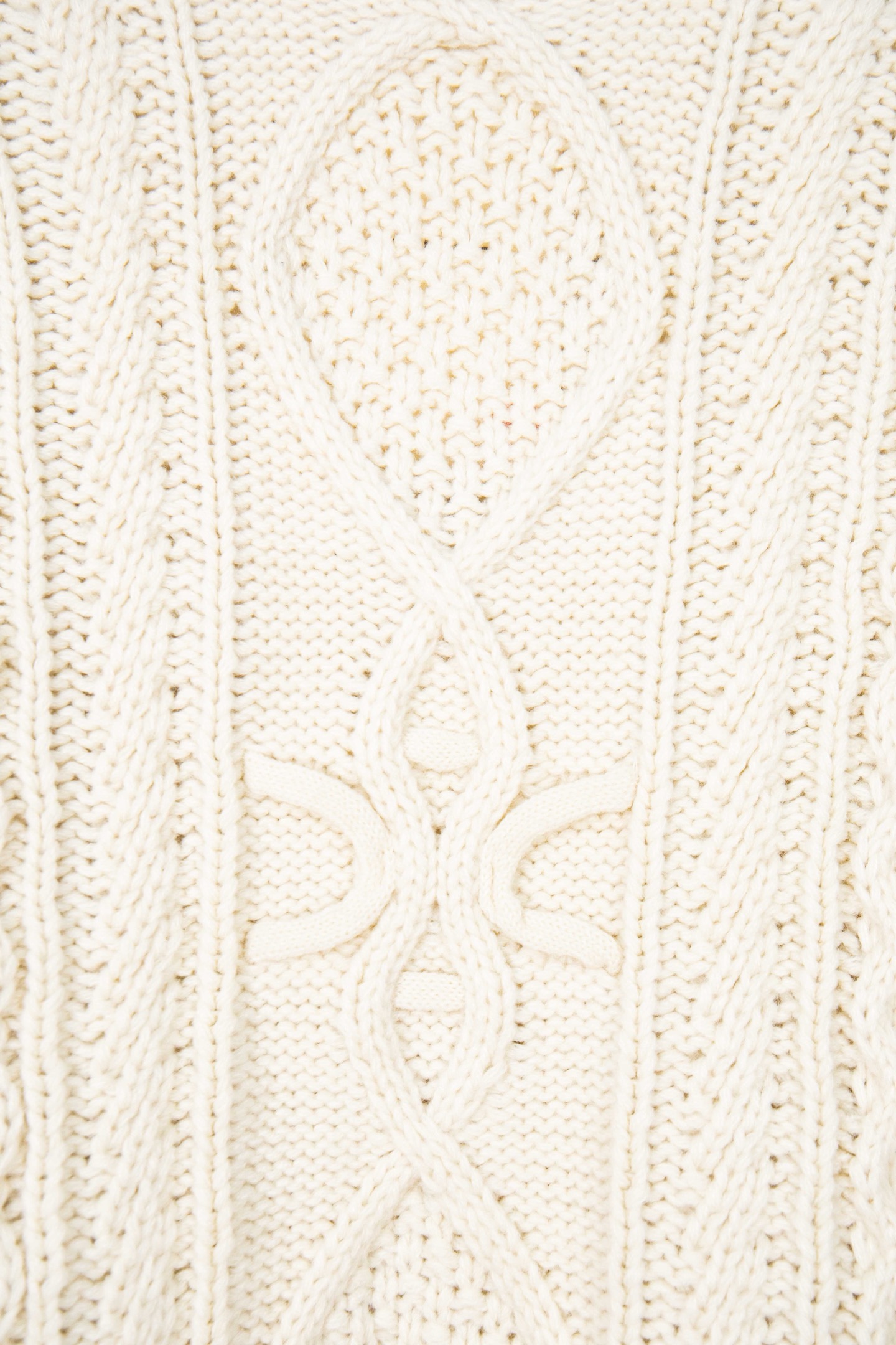 Ceine/赛琳 25ss 麻花员领针织毛衣 米色