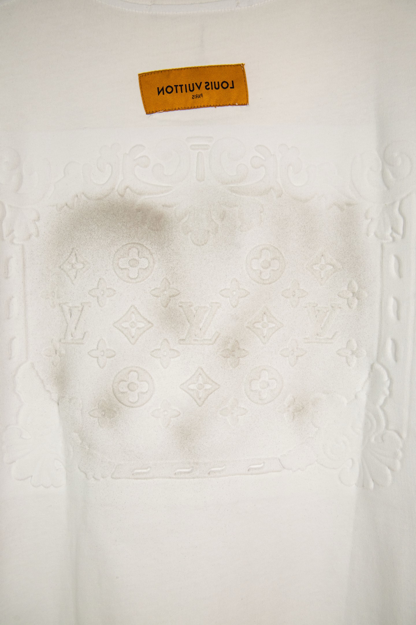 Louis Vuitton LOUIS VUITTON/路易威登LV 2025夏季新款重工高品质老花浮雕喷墨圆领短袖T恤