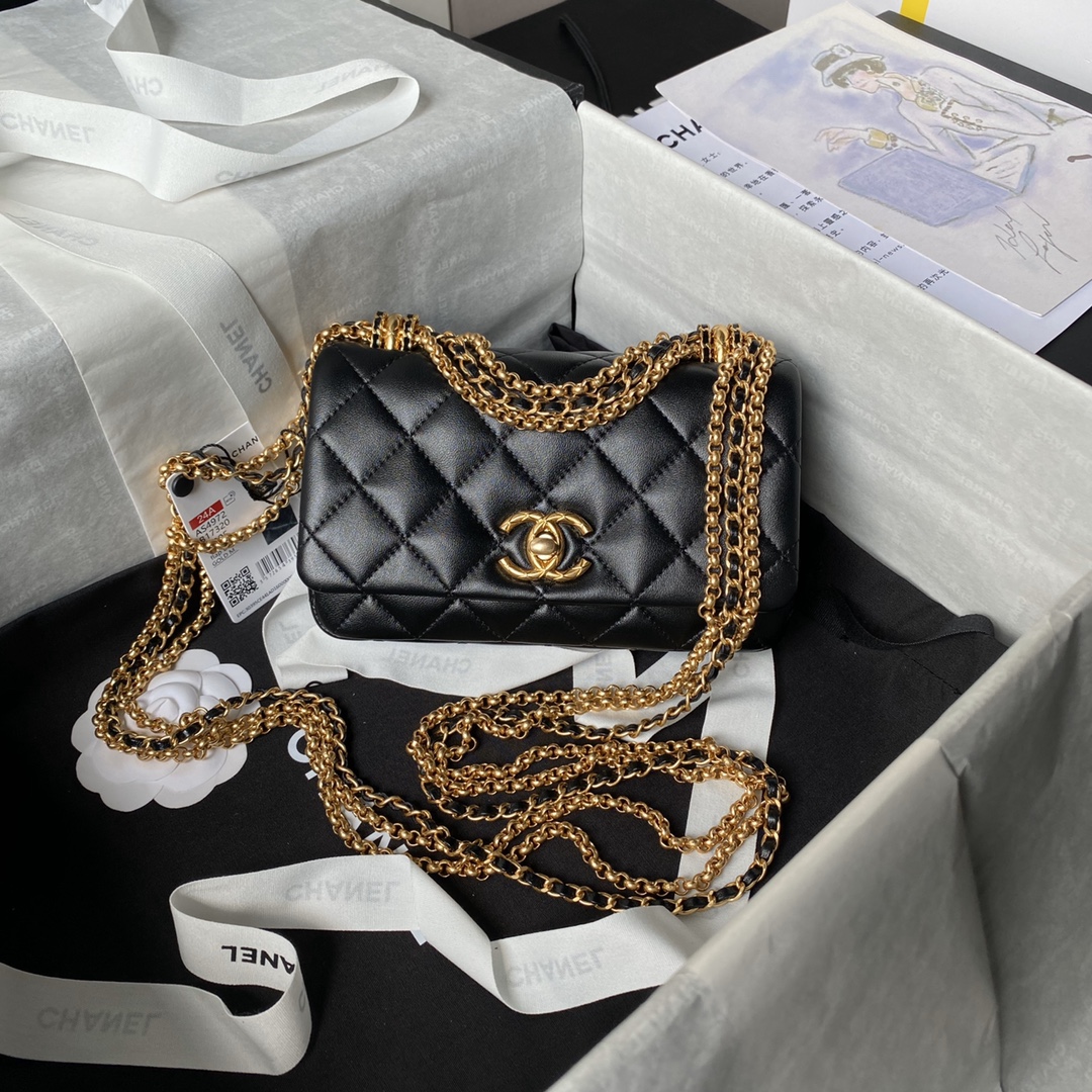 Chanel Classic Flap Bag Bolsos cruzados y bandoleras 2024 AAA REplica personalizar
 Piel de oveja Cadena