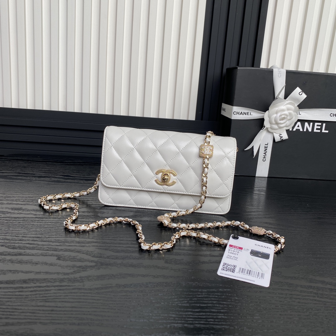 Chanel Crossbody & Shoulder Bags Set With Diamonds Sheepskin Chains